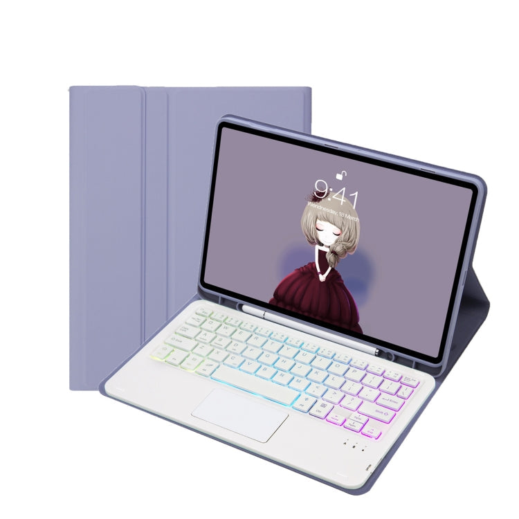 T07B-AS Skin Feel Pen Slot Touch Pad Bluetooth Keyboard Leather Tablet Case, For iPad 9.7 2018&2017 / Pro 9.7 / Air 2, For iPad 10.2 2021&2020&2019/Air 2019/Pro 10.5, For iPad Air 11 2025 / 2024 / Pro 11 2021&2020&2018                                  ...