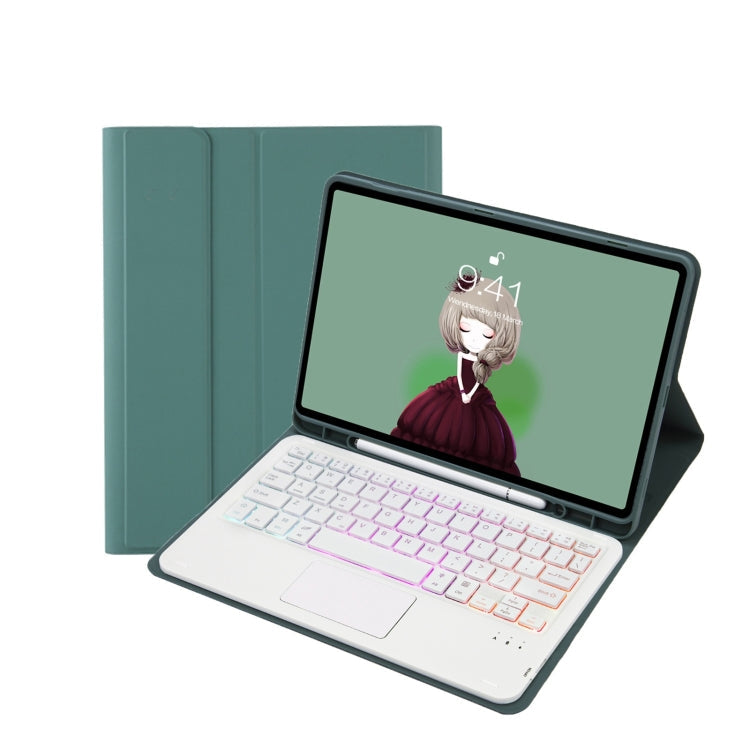 T07B-AS Skin Feel Pen Slot Touch Pad Bluetooth Keyboard Leather Tablet Case, For iPad 9.7 2018&2017 / Pro 9.7 / Air 2, For iPad 10.2 2021&2020&2019/Air 2019/Pro 10.5, For iPad Air 11 2025 / 2024 / Pro 11 2021&2020&2018                                  ...