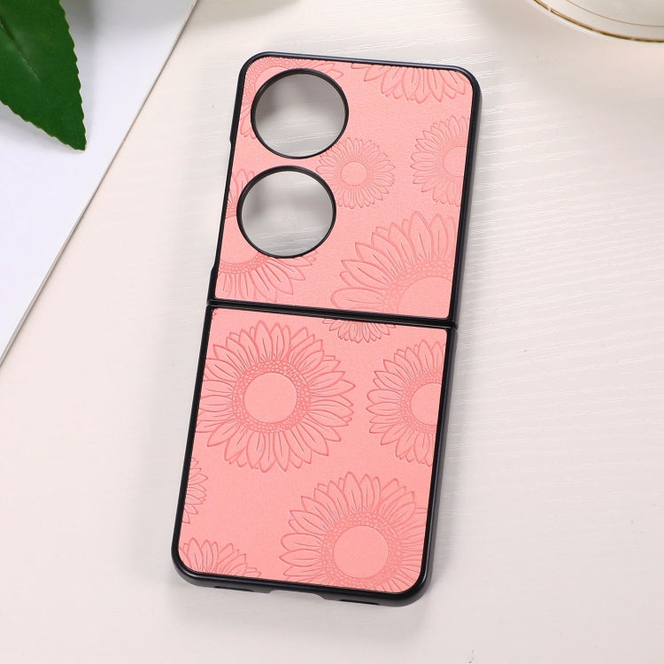 Sunflower Pattern PU+TPU+PC Shockproof Phone Case, For iPhone 13 Pro Max, For Motorola Razr 5G, For Huawei P50 Pocket