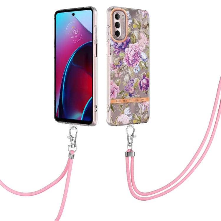 Flowers Series TPU Phone Case with Lanyard, For iPhone SE 2022/SE 2020/8/7, For Motorola Moto G Stylus 2022 4G, For Motorola Moto G31/G41, For Motorola Moto G51 5G