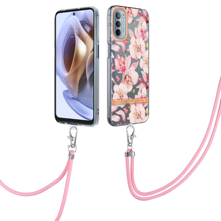 Flowers Series TPU Phone Case with Lanyard, For iPhone SE 2022/SE 2020/8/7, For Motorola Moto G Stylus 2022 4G, For Motorola Moto G31/G41, For Motorola Moto G51 5G