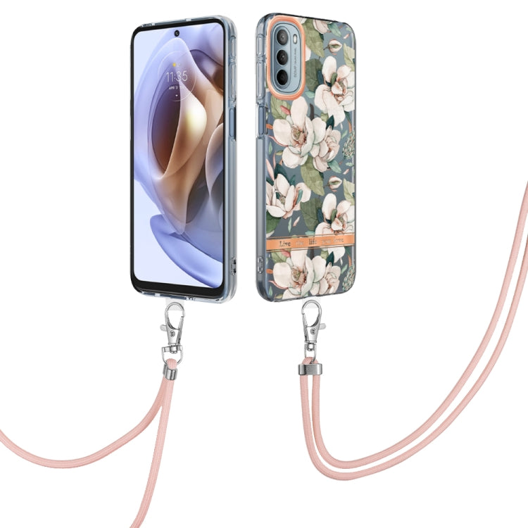 Flowers Series TPU Phone Case with Lanyard, For iPhone SE 2022/SE 2020/8/7, For Motorola Moto G Stylus 2022 4G, For Motorola Moto G31/G41, For Motorola Moto G51 5G