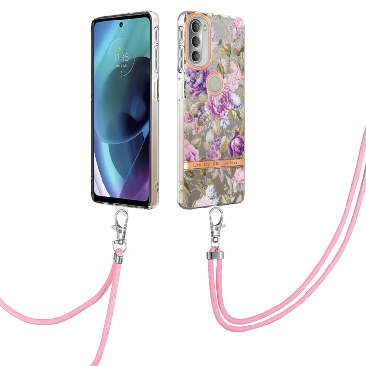 Flowers Series TPU Phone Case with Lanyard, For iPhone SE 2022/SE 2020/8/7, For Motorola Moto G Stylus 2022 4G, For Motorola Moto G31/G41, For Motorola Moto G51 5G