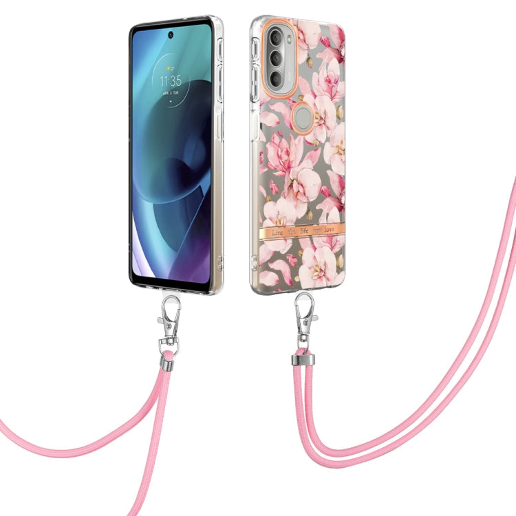 Flowers Series TPU Phone Case with Lanyard, For iPhone SE 2022/SE 2020/8/7, For Motorola Moto G Stylus 2022 4G, For Motorola Moto G31/G41, For Motorola Moto G51 5G
