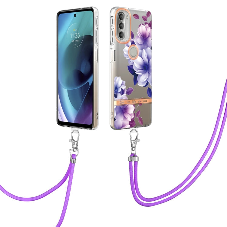 Flowers Series TPU Phone Case with Lanyard, For iPhone SE 2022/SE 2020/8/7, For Motorola Moto G Stylus 2022 4G, For Motorola Moto G31/G41, For Motorola Moto G51 5G