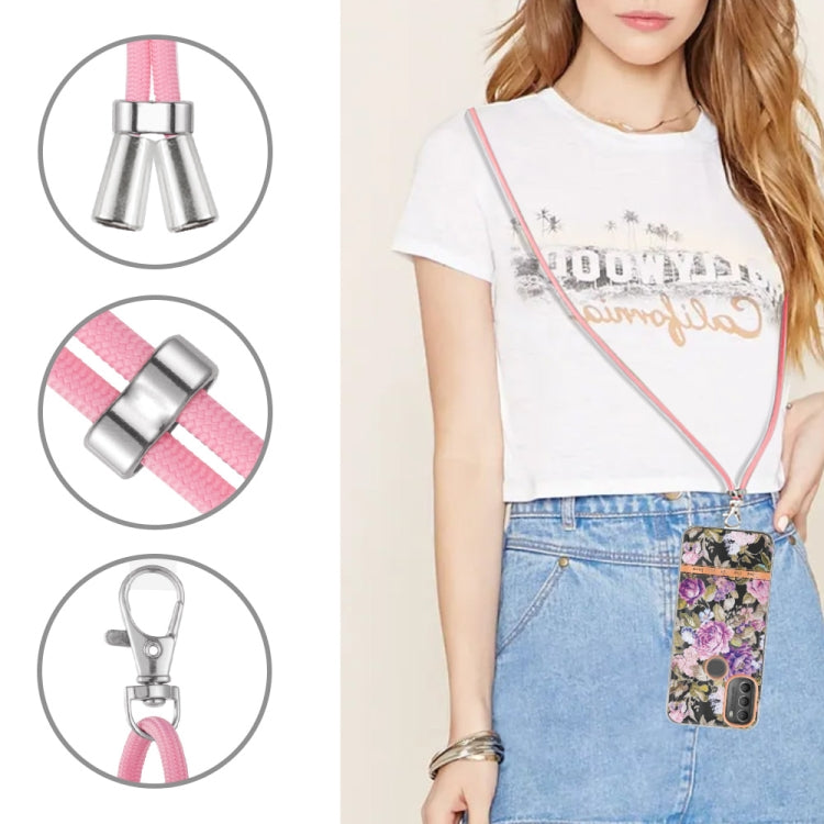 Flowers Series TPU Phone Case with Lanyard, For Motorola Moto G71 5G, For Motorola Moto G200, For Nokia G20/G10, For Nokia G21/G11