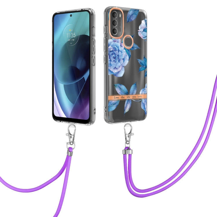 Flowers Series TPU Phone Case with Lanyard, For Motorola Moto G71 5G, For Motorola Moto G200, For Nokia G20/G10, For Nokia G21/G11