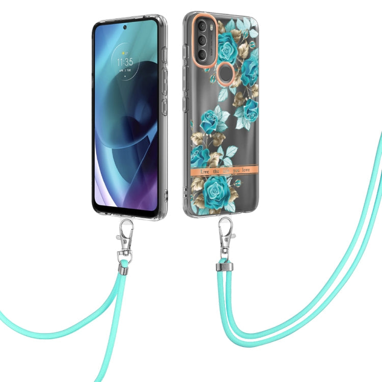 Flowers Series TPU Phone Case with Lanyard, For Motorola Moto G71 5G, For Motorola Moto G200, For Nokia G20/G10, For Nokia G21/G11