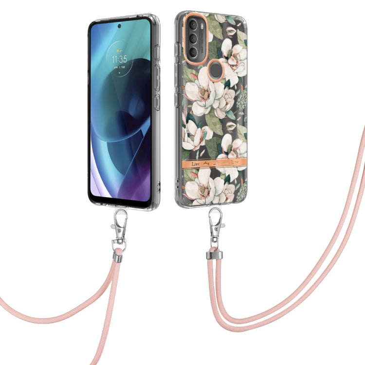 Flowers Series TPU Phone Case with Lanyard, For Motorola Moto G71 5G, For Motorola Moto G200, For Nokia G20/G10, For Nokia G21/G11