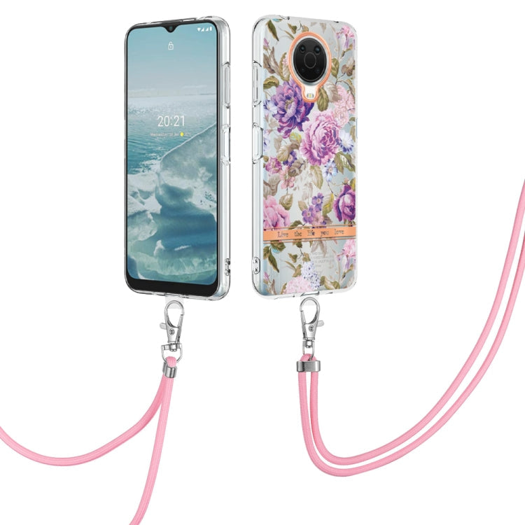 Flowers Series TPU Phone Case with Lanyard, For Motorola Moto G71 5G, For Motorola Moto G200, For Nokia G20/G10, For Nokia G21/G11