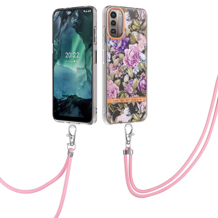 Flowers Series TPU Phone Case with Lanyard, For Motorola Moto G71 5G, For Motorola Moto G200, For Nokia G20/G10, For Nokia G21/G11