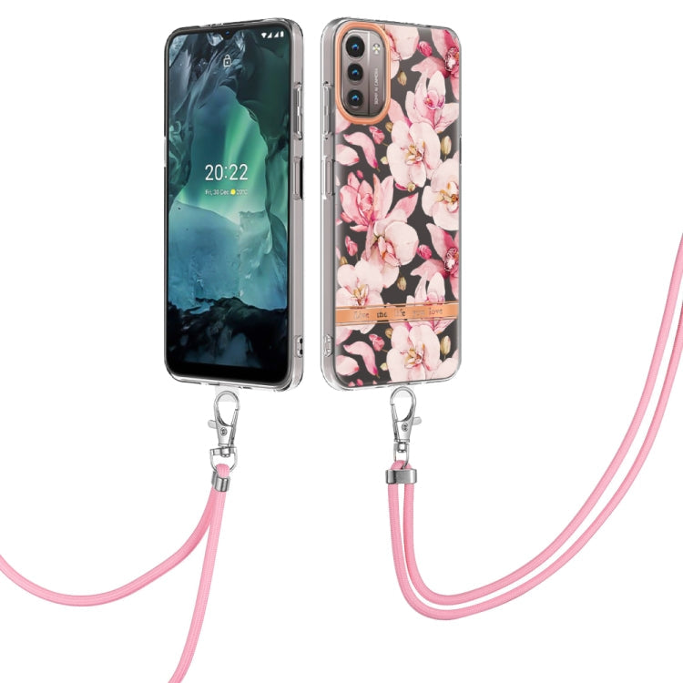 Flowers Series TPU Phone Case with Lanyard, For Motorola Moto G71 5G, For Motorola Moto G200, For Nokia G20/G10, For Nokia G21/G11