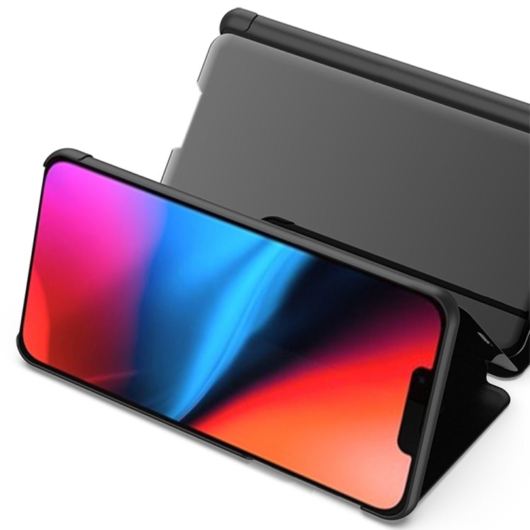 Plated Mirror Horizontal Flip Leather Phone Case with Holder, For iPhone 14, For iPhone 14 Plus, For iPhone 14 Pro