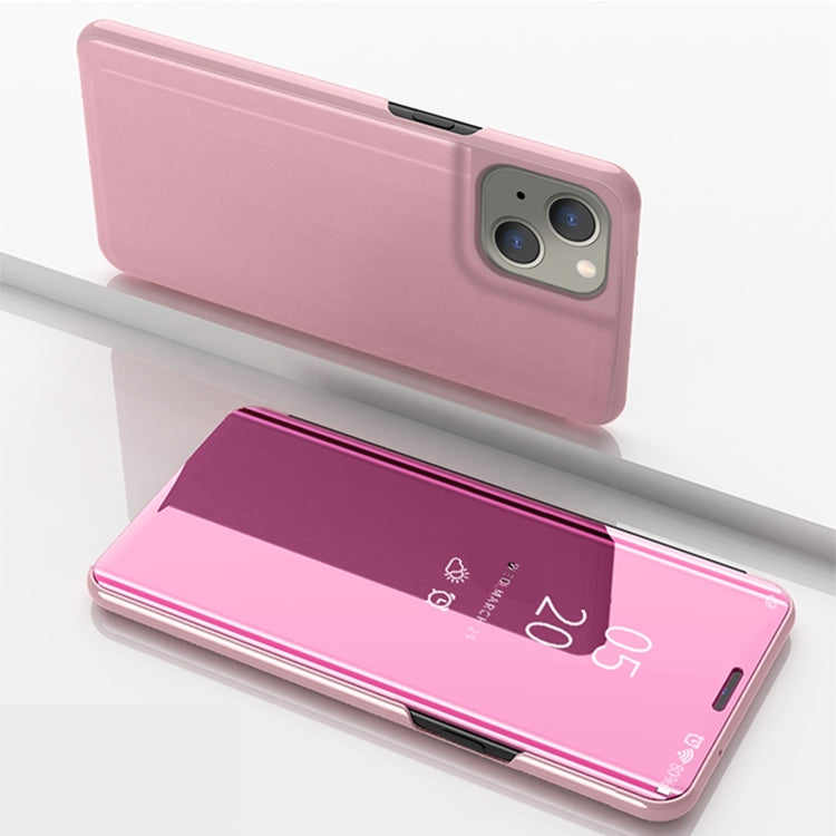 Plated Mirror Horizontal Flip Leather Phone Case with Holder, For iPhone 14, For iPhone 14 Plus, For iPhone 14 Pro