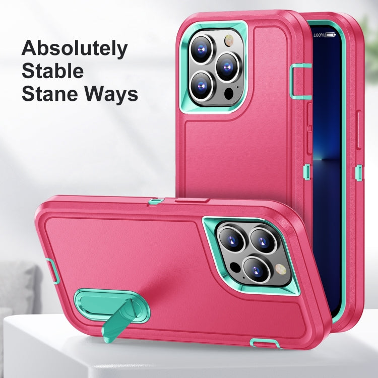 3 in 1 Rugged Holder Phone Case, For iPhone 14, For iPhone 14 Plus