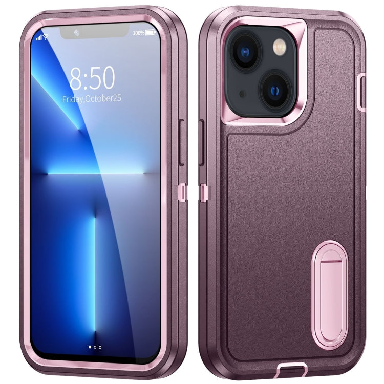 3 in 1 Rugged Holder Phone Case, For iPhone 14, For iPhone 14 Plus