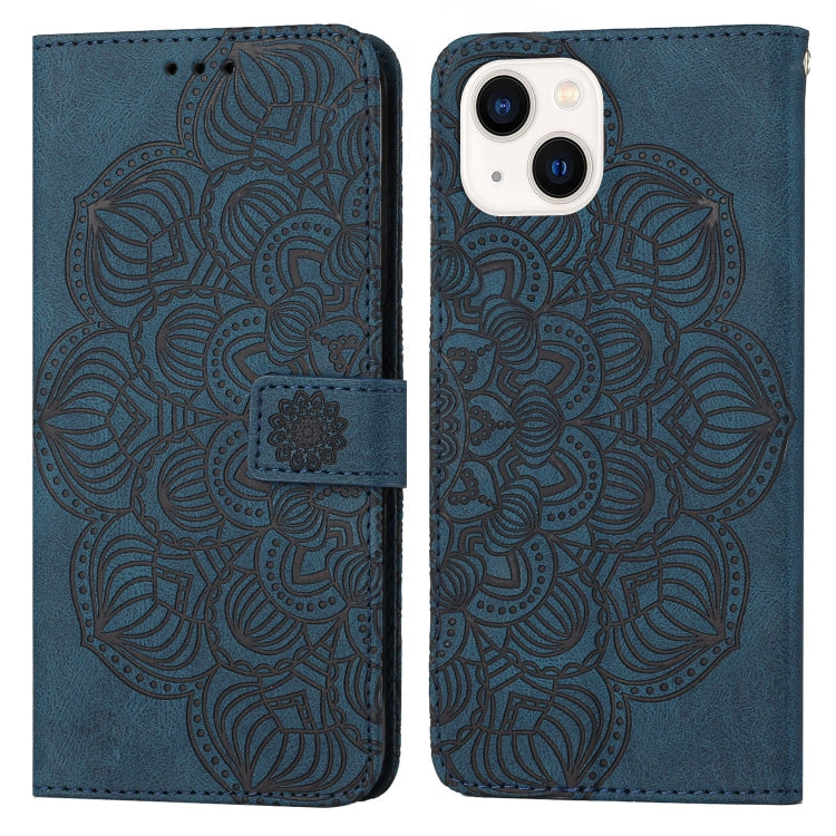 Mandala Embossed Flip Leather Phone Case, For iPhone 13 mini, For iPhone 13, For iPhone 13 Pro, For iPhone 13 Pro Max