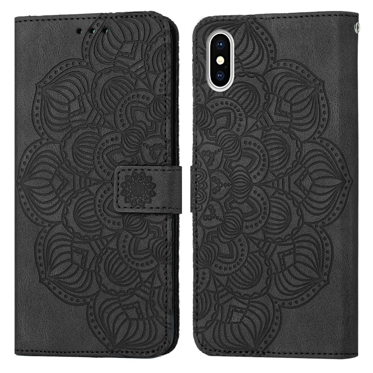 Mandala Embossed Flip Leather Phone Case, For iPhone 11 Pro, For iPhone 11 Pro Max, For iPhone X / XS, For iPhone XR