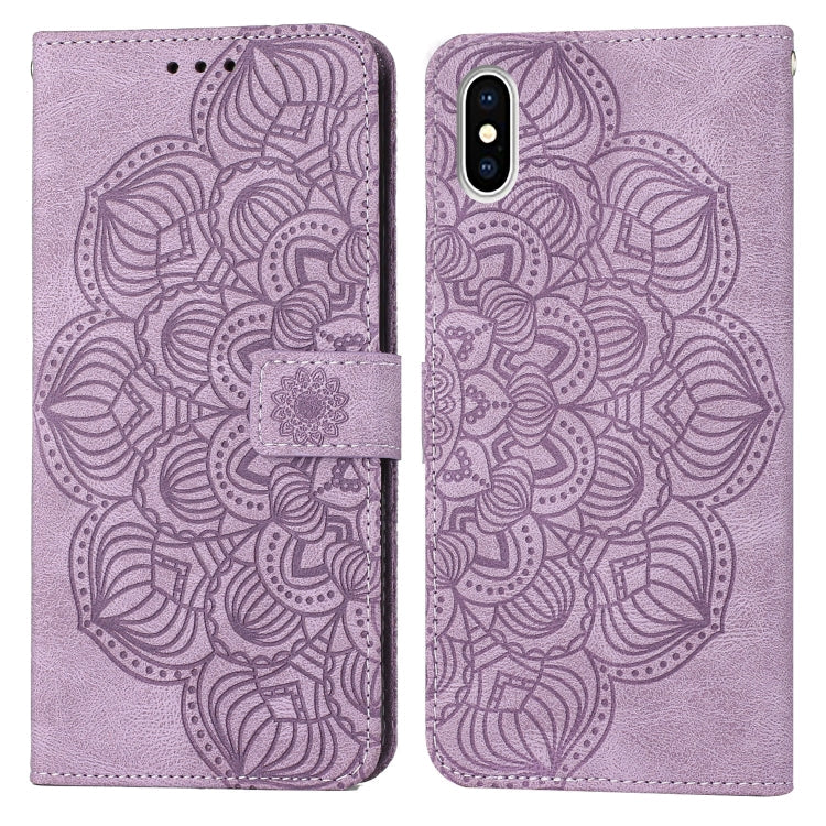 Mandala Embossed Flip Leather Phone Case, For iPhone 11 Pro, For iPhone 11 Pro Max, For iPhone X / XS, For iPhone XR
