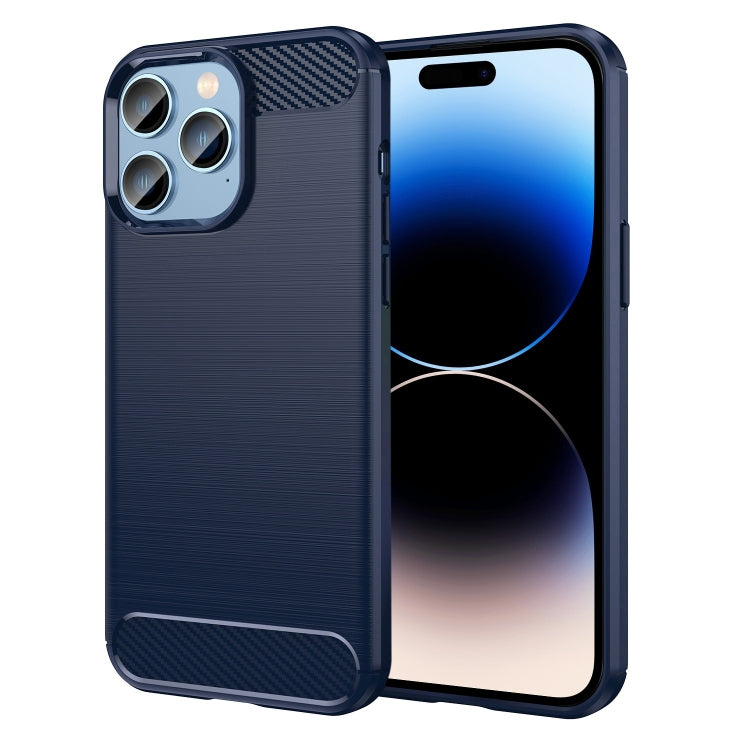 Brushed Texture Carbon Fiber TPU Phone Case, For iPhone 14 Plus, For iPhone 14, For iPhone 14 Pro, For iPhone 14 Pro Max