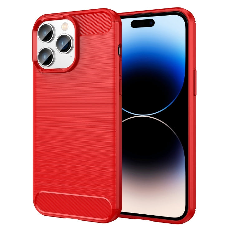 Brushed Texture Carbon Fiber TPU Phone Case, For iPhone 14 Plus, For iPhone 14, For iPhone 14 Pro, For iPhone 14 Pro Max
