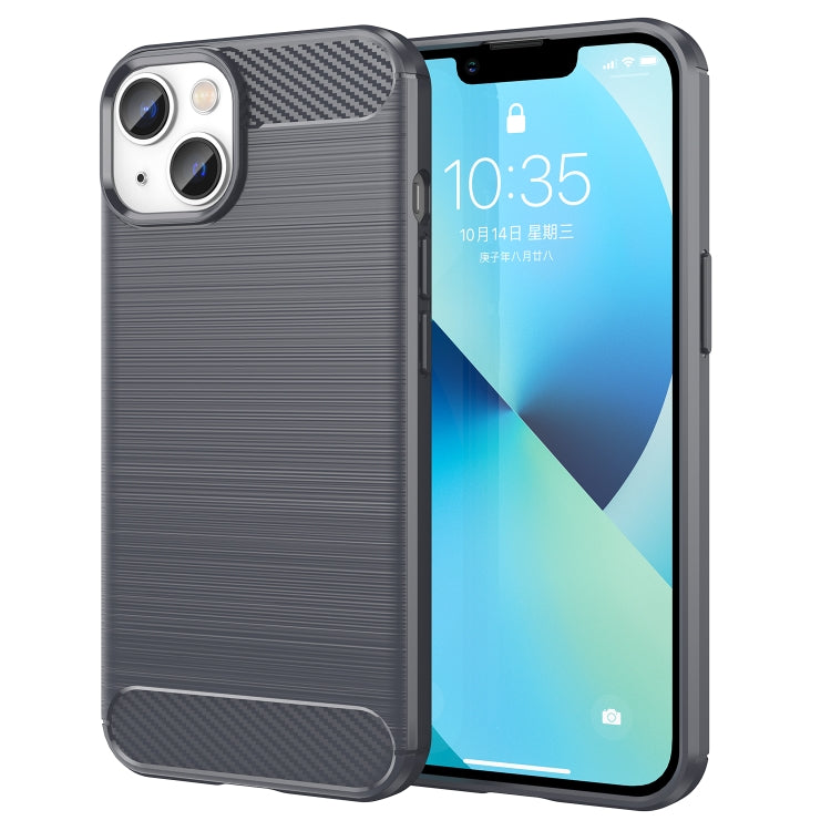 Brushed Texture Carbon Fiber TPU Phone Case, For iPhone 14 Plus, For iPhone 14, For iPhone 14 Pro, For iPhone 14 Pro Max