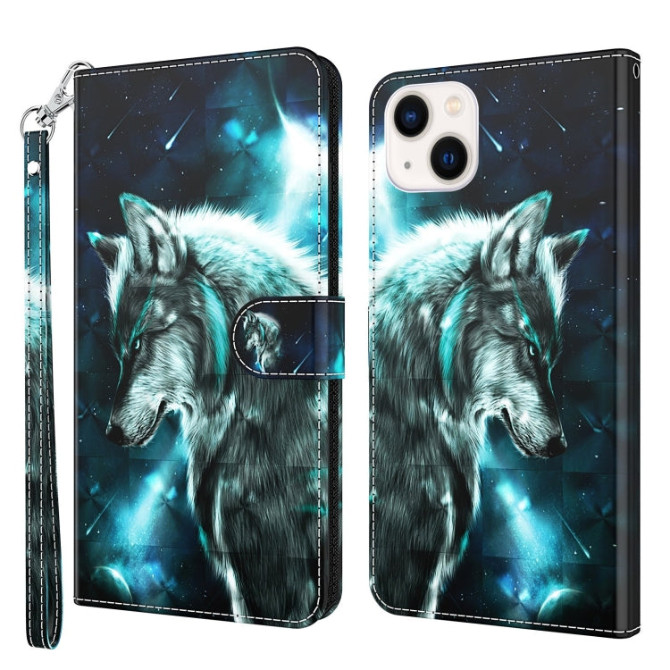 3D Painting Pattern Flip Leather Phone Case, For iPhone 14, For iPhone 14 Plus