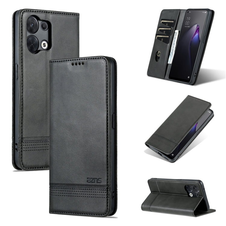 AZNS Magnetic Calf Texture Flip Leather Phone Case, For OPPO Reno8, For OPPO Reno8 Pro, For Honor 70, For Honor 70 Pro