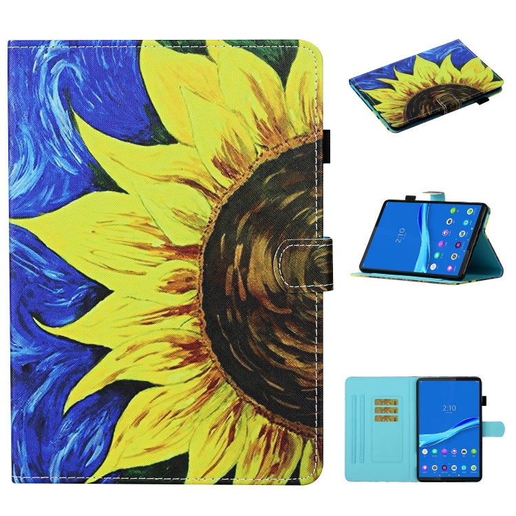 Coloured Drawing Stitching Smart Leather Tablet Case, For Lenovo Tab M10 Plus 10.6 3rd Gen 2022, For Lenovo Tab M10 3rd Gen