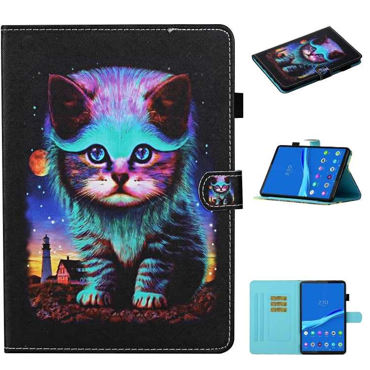 Coloured Drawing Stitching Smart Leather Tablet Case, For Lenovo Tab M10 Plus 10.6 3rd Gen 2022, For Lenovo Tab M10 3rd Gen