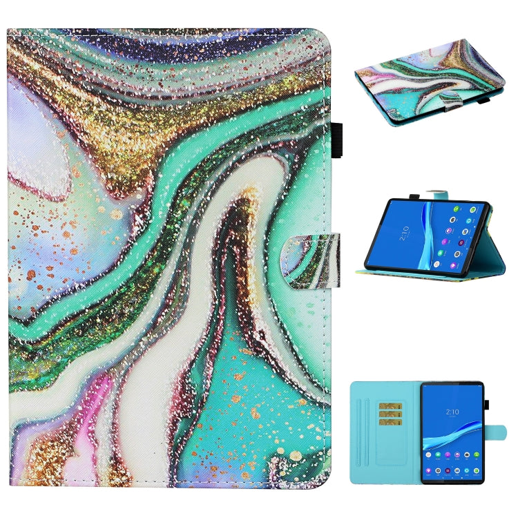 Coloured Drawing Stitching Smart Leather Tablet Case, For Lenovo Tab M10 Plus 10.6 3rd Gen 2022, For Lenovo Tab M10 3rd Gen