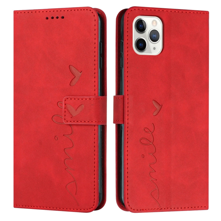 Skin Feel Heart Pattern Leather Phone Case, For iPhone 13, For iPhone 13 Pro, For iPhone 13 Pro Max, For iPhone 12 / 12 Pro