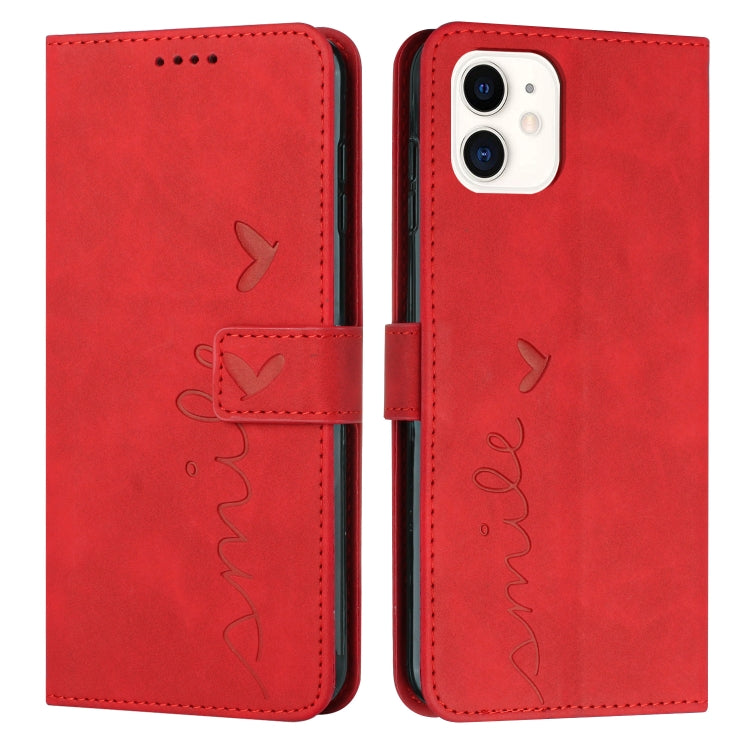 Skin Feel Heart Pattern Leather Phone Case, For iPhone 12 Pro Max, For iPhone 11, For iPhone 11 Pro, For iPhone 11 Pro Max