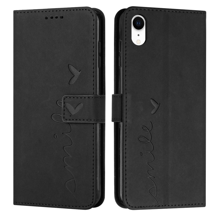 Skin Feel Heart Pattern Leather Phone Case, For iPhone XS / X, For iPhone XS Max, For iPhone XR, For iPhone SE 2022 / SE 2020 / 8 / 7