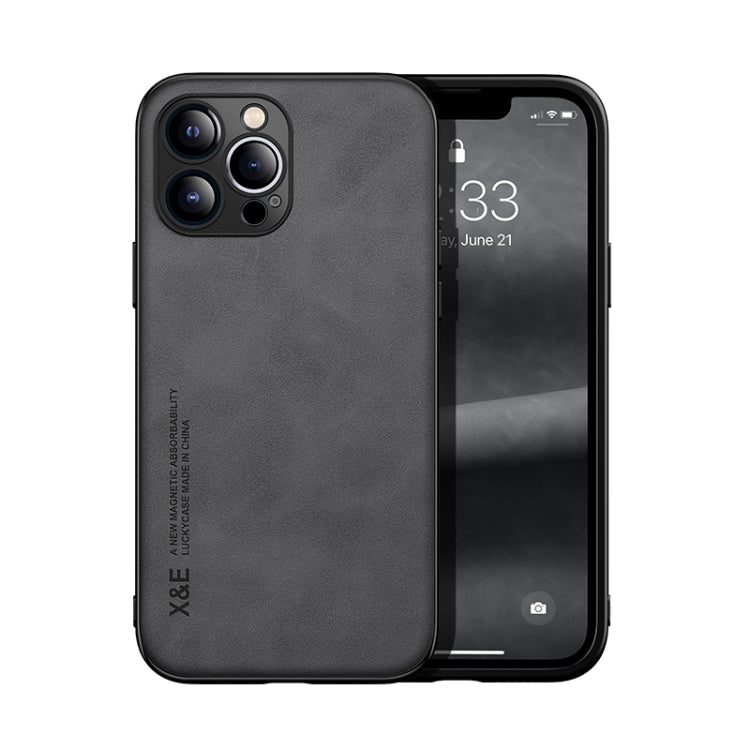 Skin Feel Magnetic Leather Back Phone Case, For iPhone 13 mini, For iPhone 13, For iPhone 13 Pro, For iPhone 13 Pro Max, For iPhone 12 mini, For iPhone 12