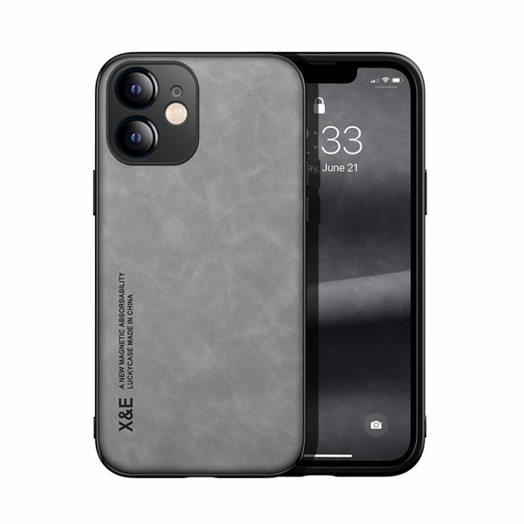 Skin Feel Magnetic Leather Back Phone Case, For iPhone 13 mini, For iPhone 13, For iPhone 13 Pro, For iPhone 13 Pro Max, For iPhone 12 mini, For iPhone 12
