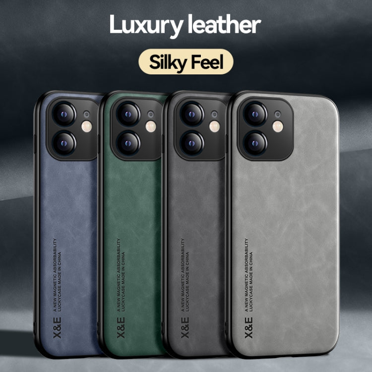 Skin Feel Magnetic Leather Back Phone Case, For iPhone 12 Pro, For iPhone 12 Pro Max, For iPhone 11, For iPhone 11 Pro, For iPhone 11 Pro Max, For iPhone X / XS