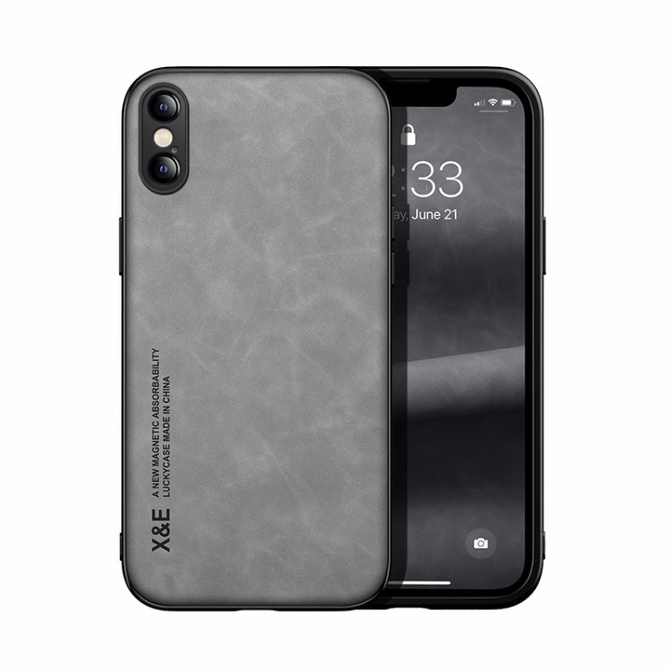 Skin Feel Magnetic Leather Back Phone Case, For iPhone 12 Pro, For iPhone 12 Pro Max, For iPhone 11, For iPhone 11 Pro, For iPhone 11 Pro Max, For iPhone X / XS