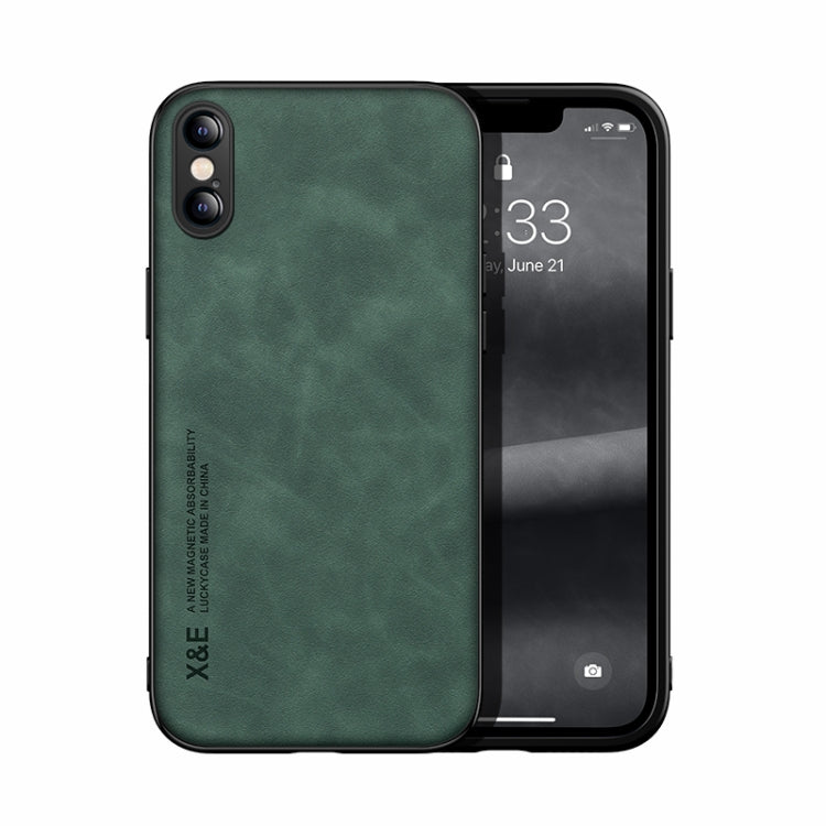 Skin Feel Magnetic Leather Back Phone Case, For iPhone 12 Pro, For iPhone 12 Pro Max, For iPhone 11, For iPhone 11 Pro, For iPhone 11 Pro Max, For iPhone X / XS