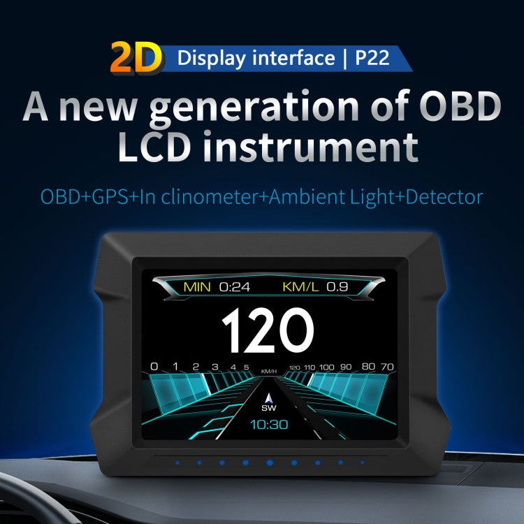 P22 3.5 inch Car HUD Head up Display GPS OBD2 Dual System Windshield Projector, P22