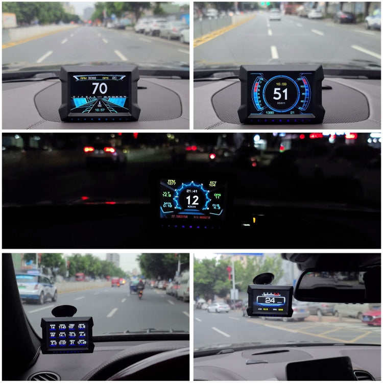 P22 3.5 inch Car HUD Head up Display GPS OBD2 Dual System Windshield Projector, P22