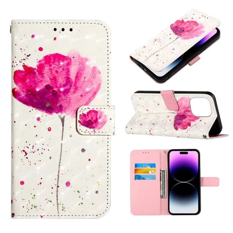 3D Painting Horizontal Flip Leather Phone Case, For iPhone 14 Pro Max