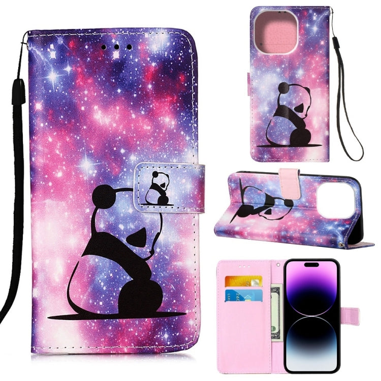Painted Flat Texture Leather Case with Lanyard & Card Slot & Wallet & Holder, For iPhone 14, For iPhone 14 Plus, For iPhone 14 Pro