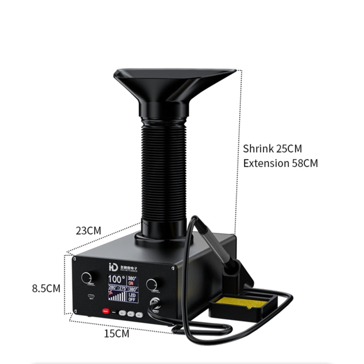 D-201 2 in 1 Intelligent Constant Temperature Soldering Iron With Solder Smoking Absorber Tool,, US Plug, UK Plug, AU Plug, EU Plug