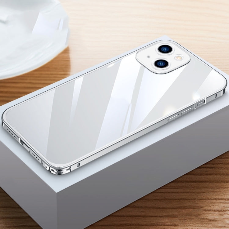 Metal Frame HD Transparent Phone Case, For iPhone 14 Plus, For iPhone 14 Pro Max, For iPhone 14, For iPhone 14 Pro
