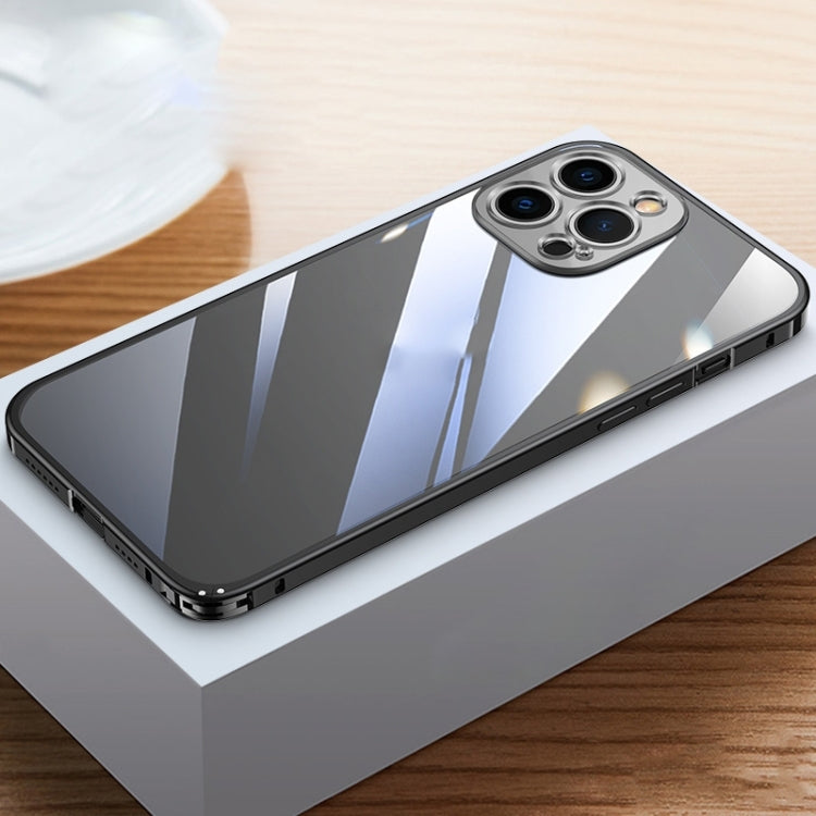 Metal Frame HD Transparent Phone Case, For iPhone 14 Plus, For iPhone 14 Pro Max, For iPhone 14, For iPhone 14 Pro