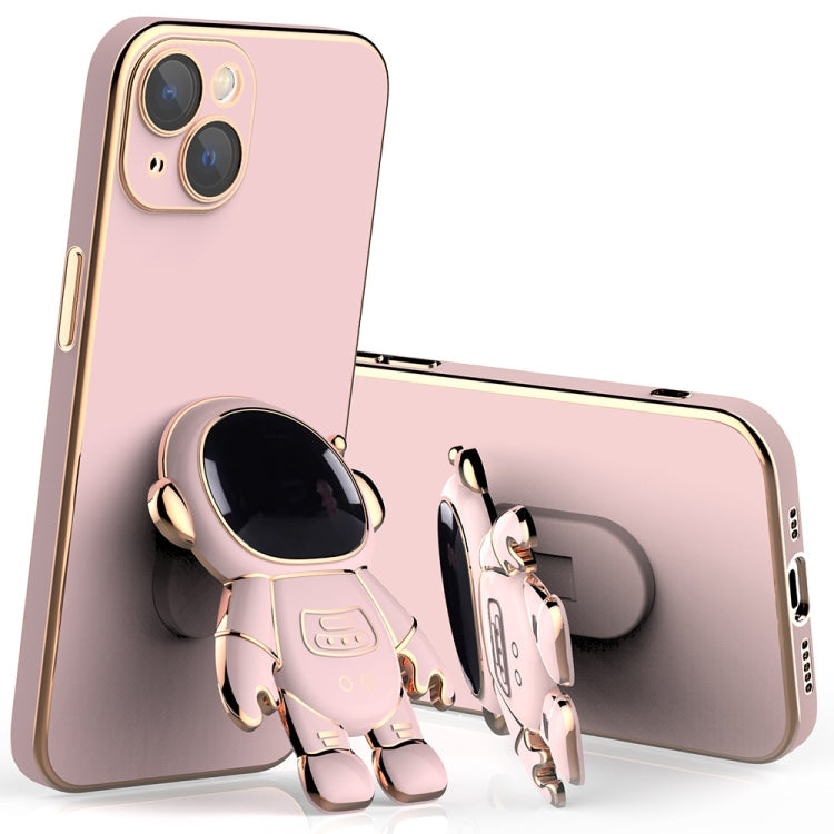 Plating Astronaut Holder Phone Case with Lens Film, For iPhone 13 Pro Max, For iPhone 13 Pro, For iPhone 13