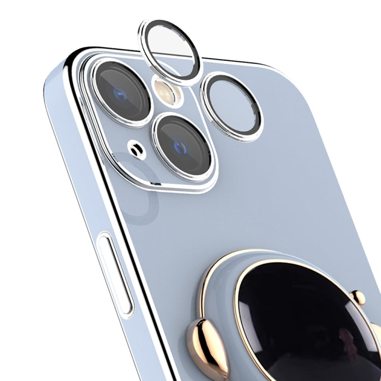 Plating Astronaut Holder Phone Case with Lens Film, For iPhone 12, For iPhone 12 mini, For iPhone 11 Pro Max
