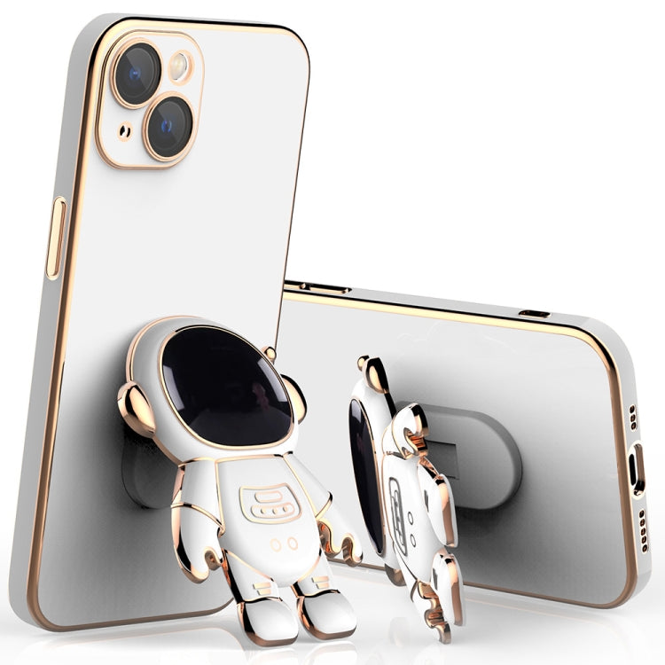 Plating Astronaut Holder Phone Case with Lens Film, For iPhone 11 Pro, For iPhone 11