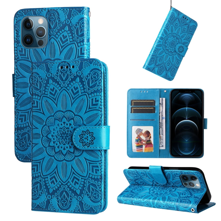 Embossed Sunflower Leather Phone Case, For iPhone 12 mini, For iPhone 12 / 12 Pro, For iPhone 12 Pro Max, For iPhone 11